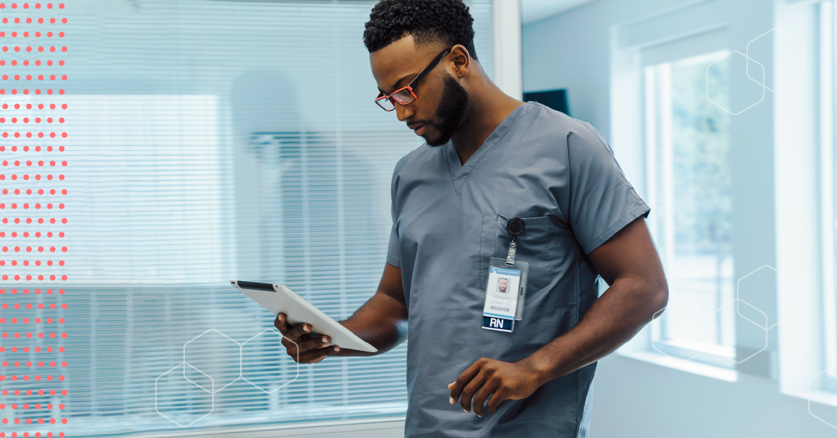 HCP Marketing engages a doctor on a tablet in an office